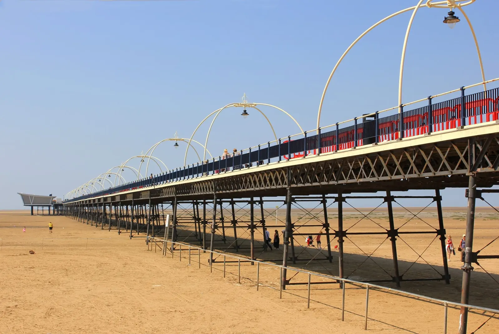 Southport Pier stretching over the sands
