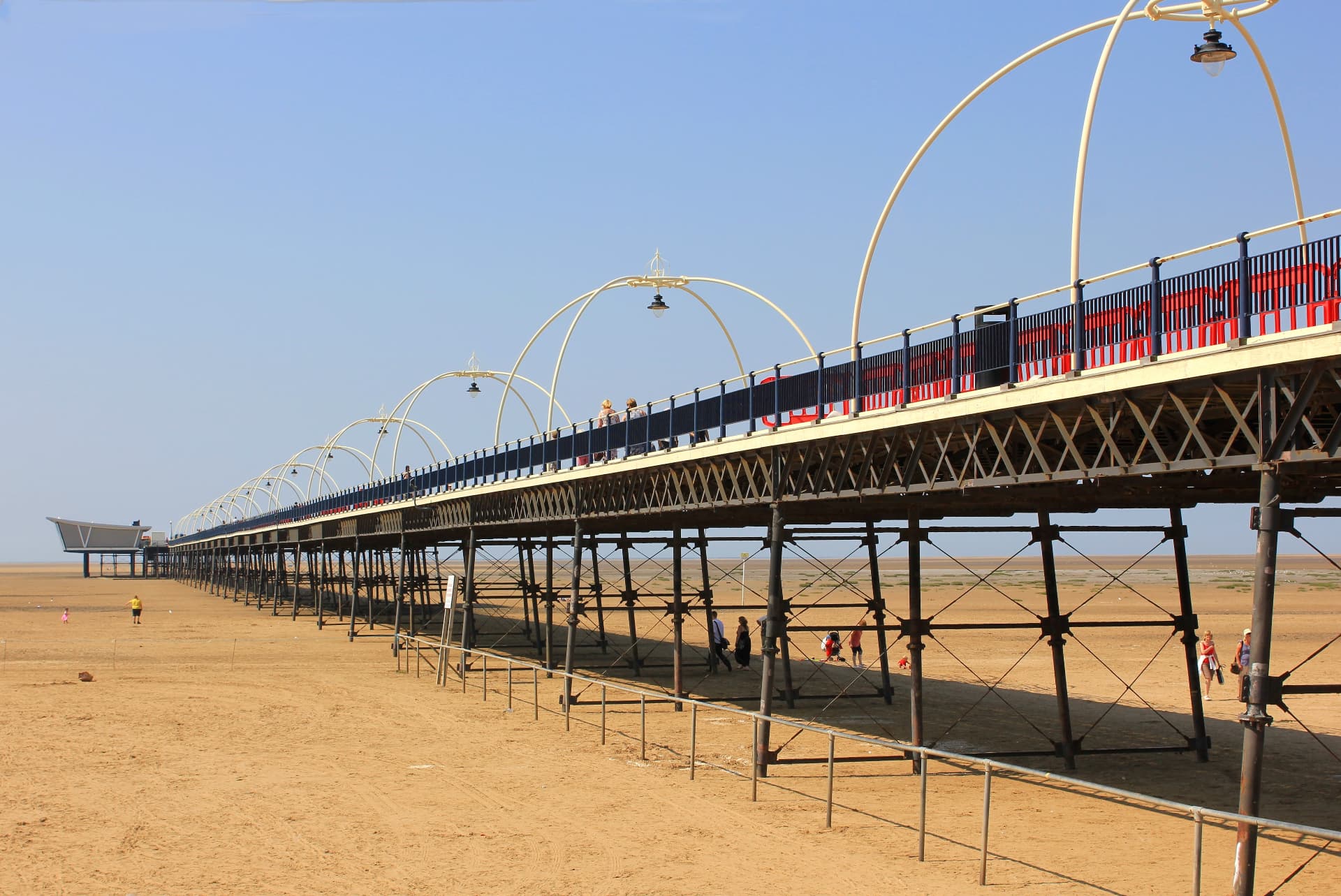 Southport Pier stretching over the sands